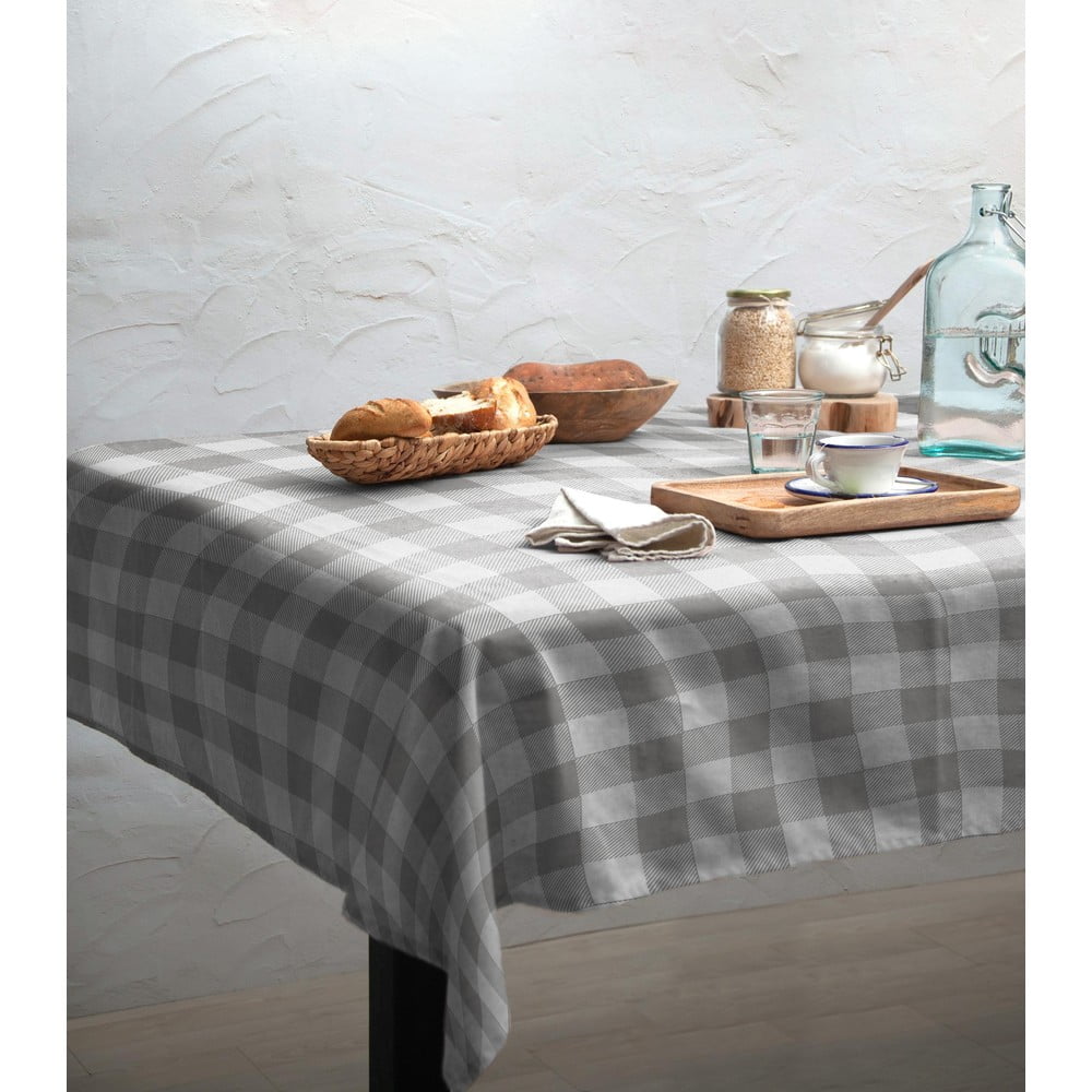 Obrázok Obrus Linen Couture Mantel de Lino Grey Vichy, 140 x 140 cm