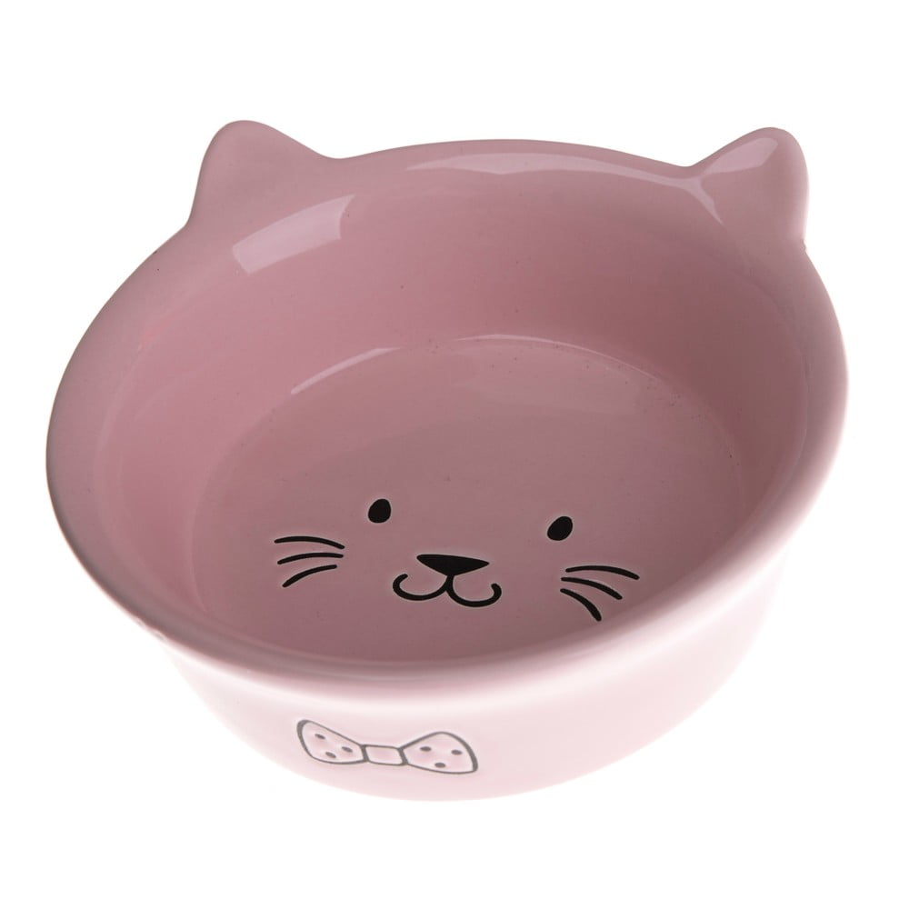 Ružová keramická miska pre mačky Dakls, ø 14 cm