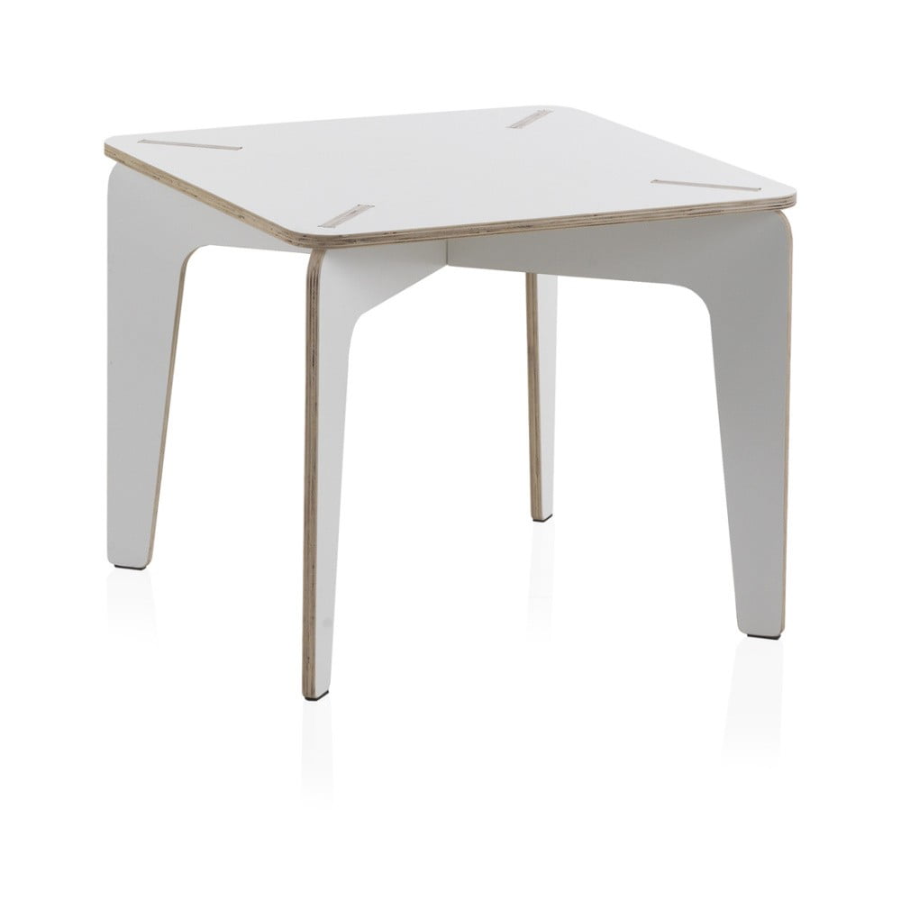 E-shop Biely detský stôl z preglejky Geese Piper, 60 x 60 cm