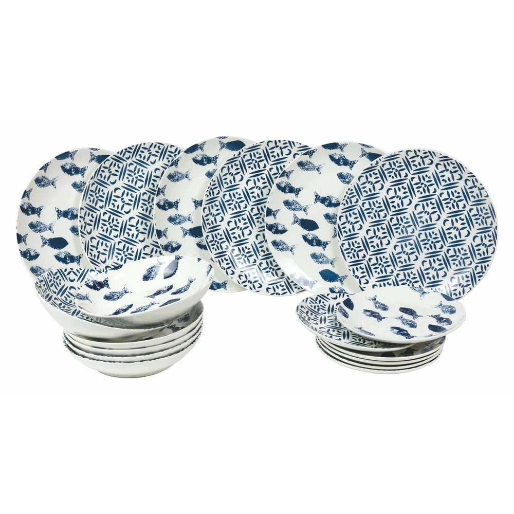 E-shop 18-dielna súprava porcelánových tanierov Villa d'Este Pesce