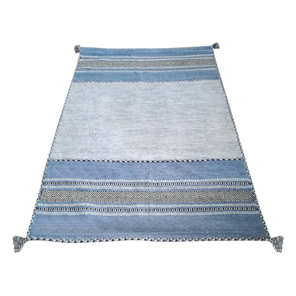 E-shop Modro-sivý bavlnený koberec Webtappeti Antique Kilim, 120 x 180 cm