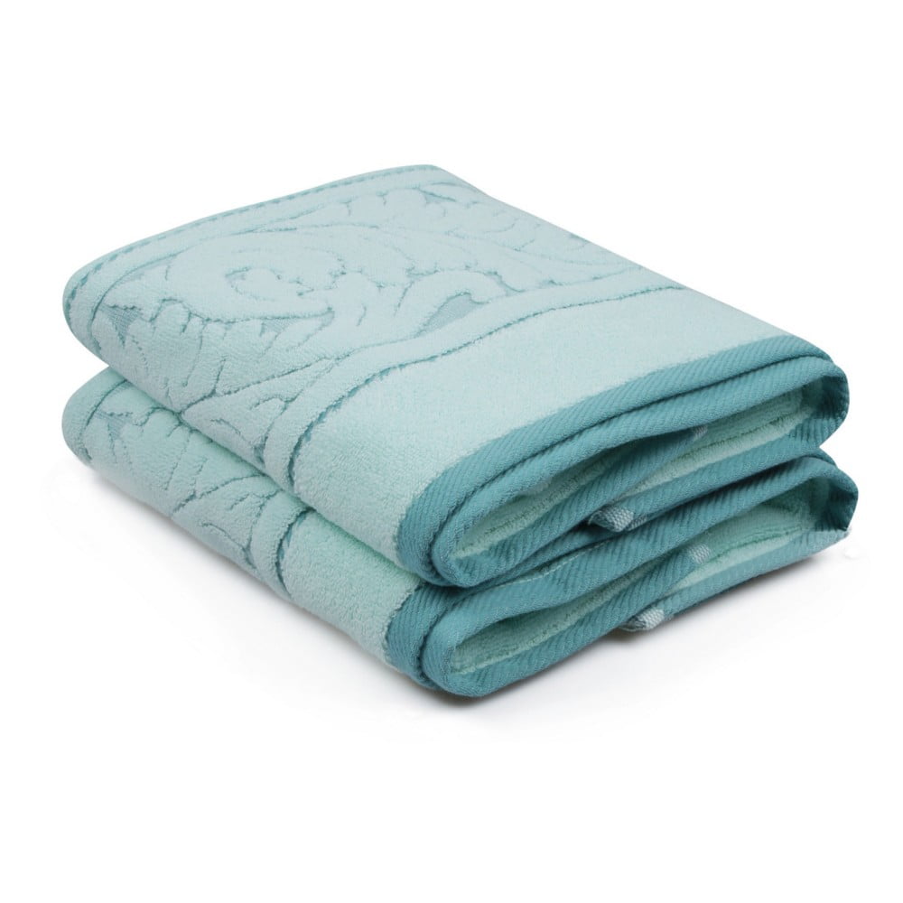 E-shop Sada 2 mentolovozelených bavlnených ručníku Sultan, 50 × 90 cm