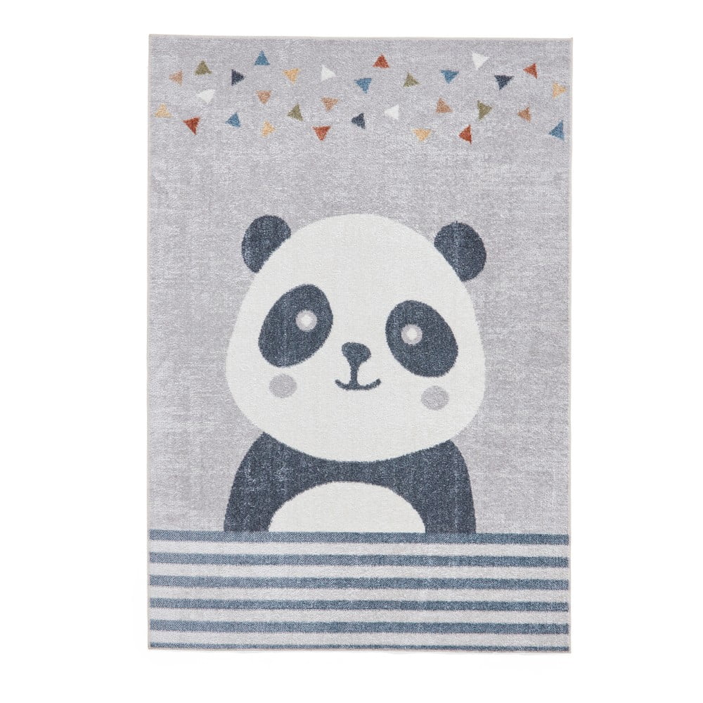Svetlosivý detský koberec 80x150 cm Vida Kids Panda – Think Rugs