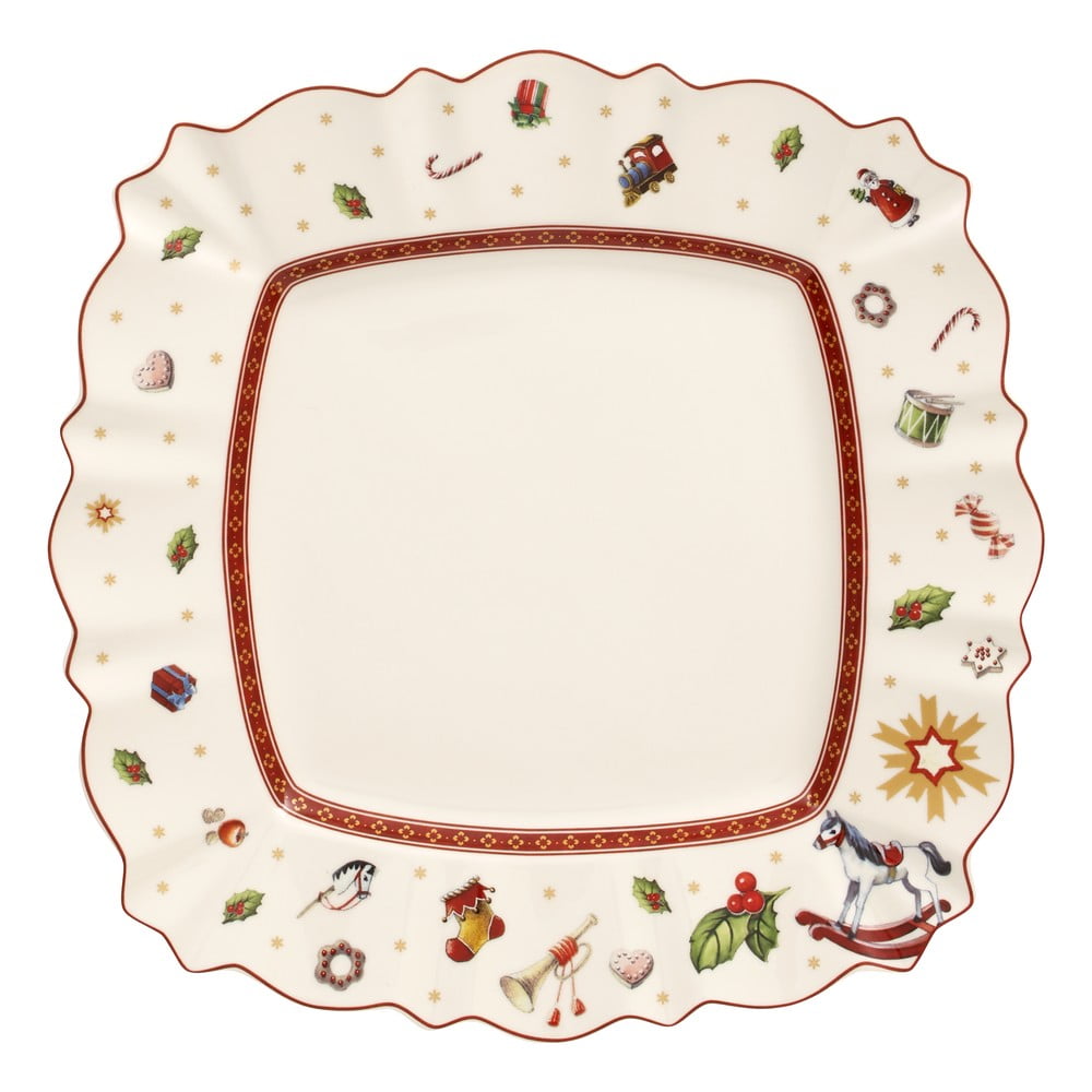 E-shop Biely porcelánový tanier s vianočným motívom Villeroy & Boch, 28 x 28 cm