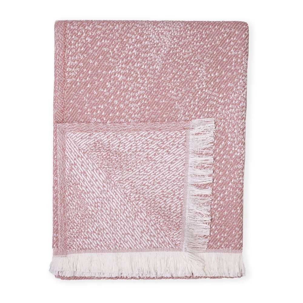 Ružový pléd s podielom bavlny Euromant Dotty Diamond, 140 x 180 cm