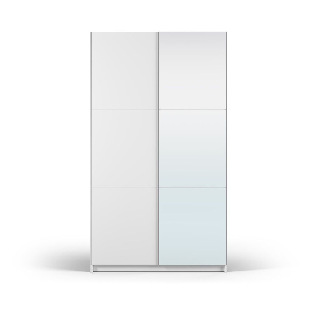 E-shop Biela šatníková skriňa so zrkadlom a s posuvnými dverami 122x215 cm Lisburn - Cosmopolitan Design