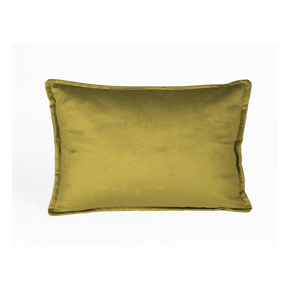 E-shop Zamatový vankúš v zlatej farbe Velvet Atelier Golden, 50 x 35 cm