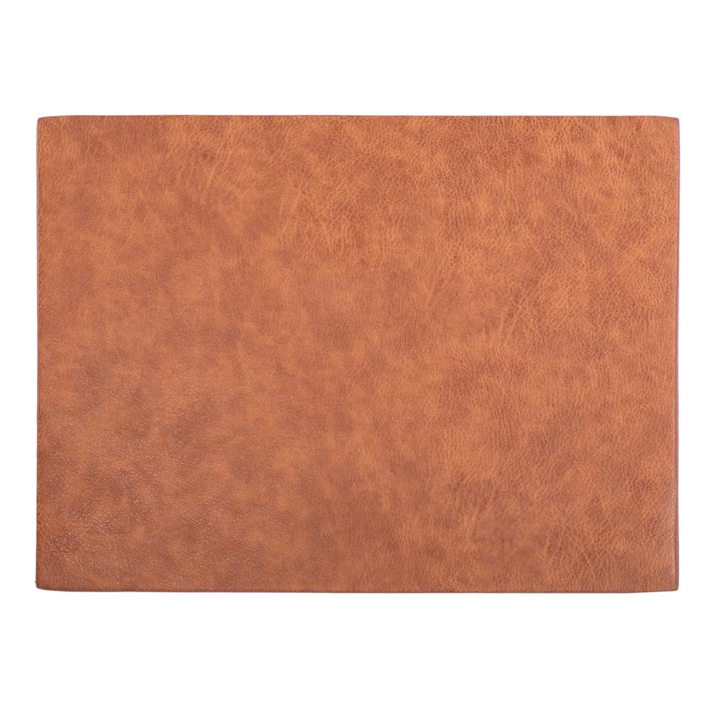 E-shop Oranžovo-hnedé prestieranie z imitácie kože ZicZac Troja Rectangle, 33 x 45 cm