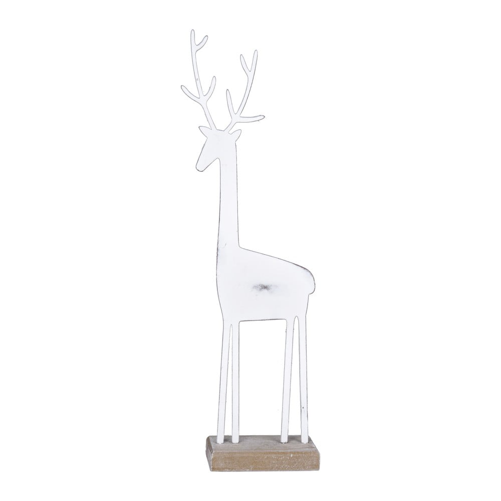 E-shop Biela dekoratívna soška s patinou Ego Dekor Deer, výška 25,5 cm