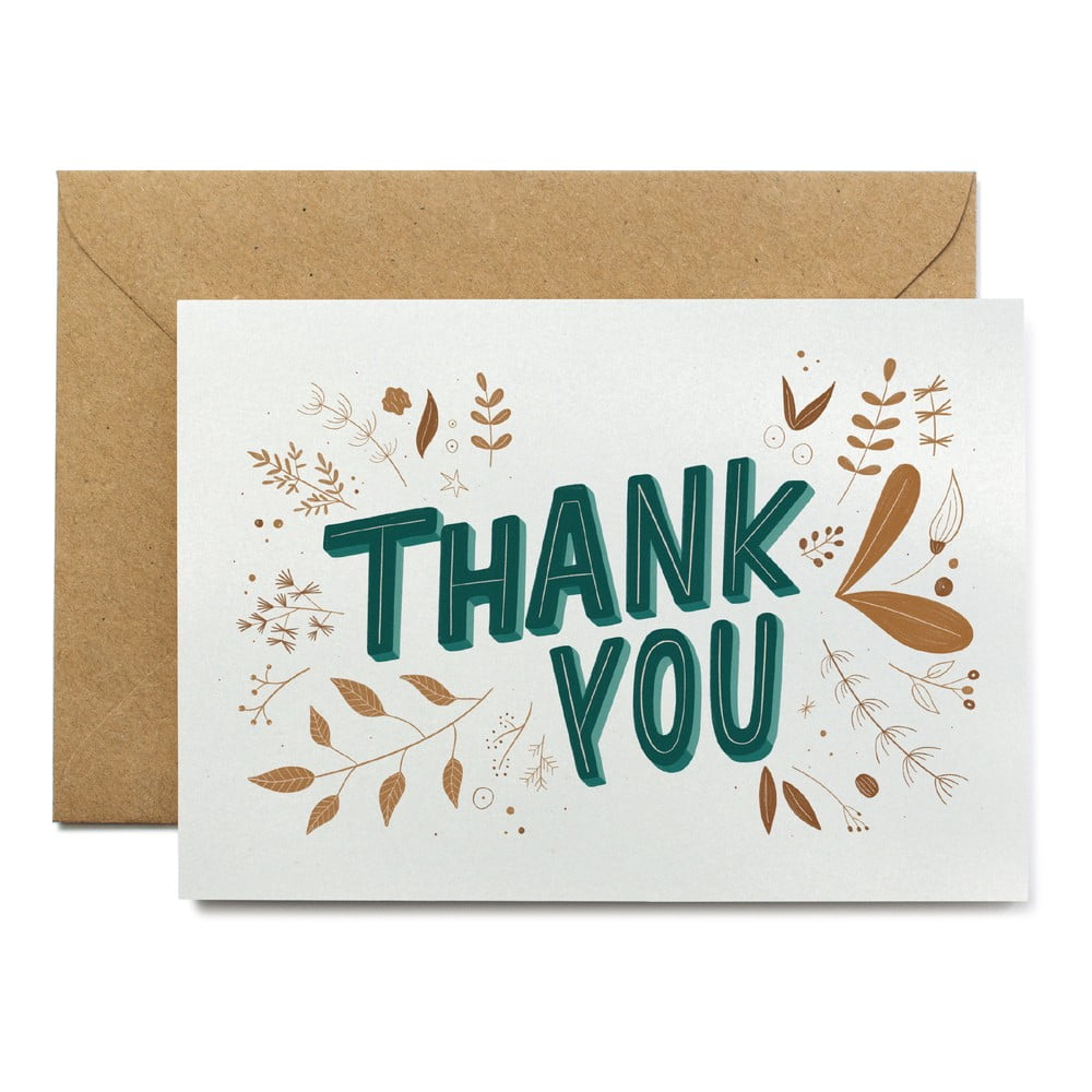 E-shop Ďakovná kartička z recyklovaného papiera s obálkou Printintin Thank you, formát A6