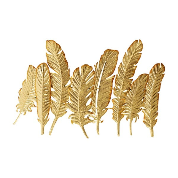 Kovový nástenný vešiak v zlatej farbe Kare Design Leaf, šírka 86 cm