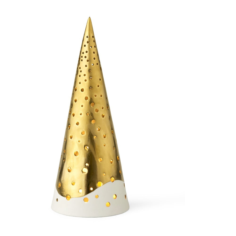 E-shop Porcelánový svietnik v zlatej farbe Kähler Design Nobili, výška 25,5 cm