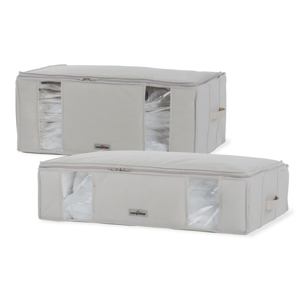 E-shop Sada 2 béžových úložných boxov pod posteľ s vakuovým obalom Compactor XXL Life Underbed Bags