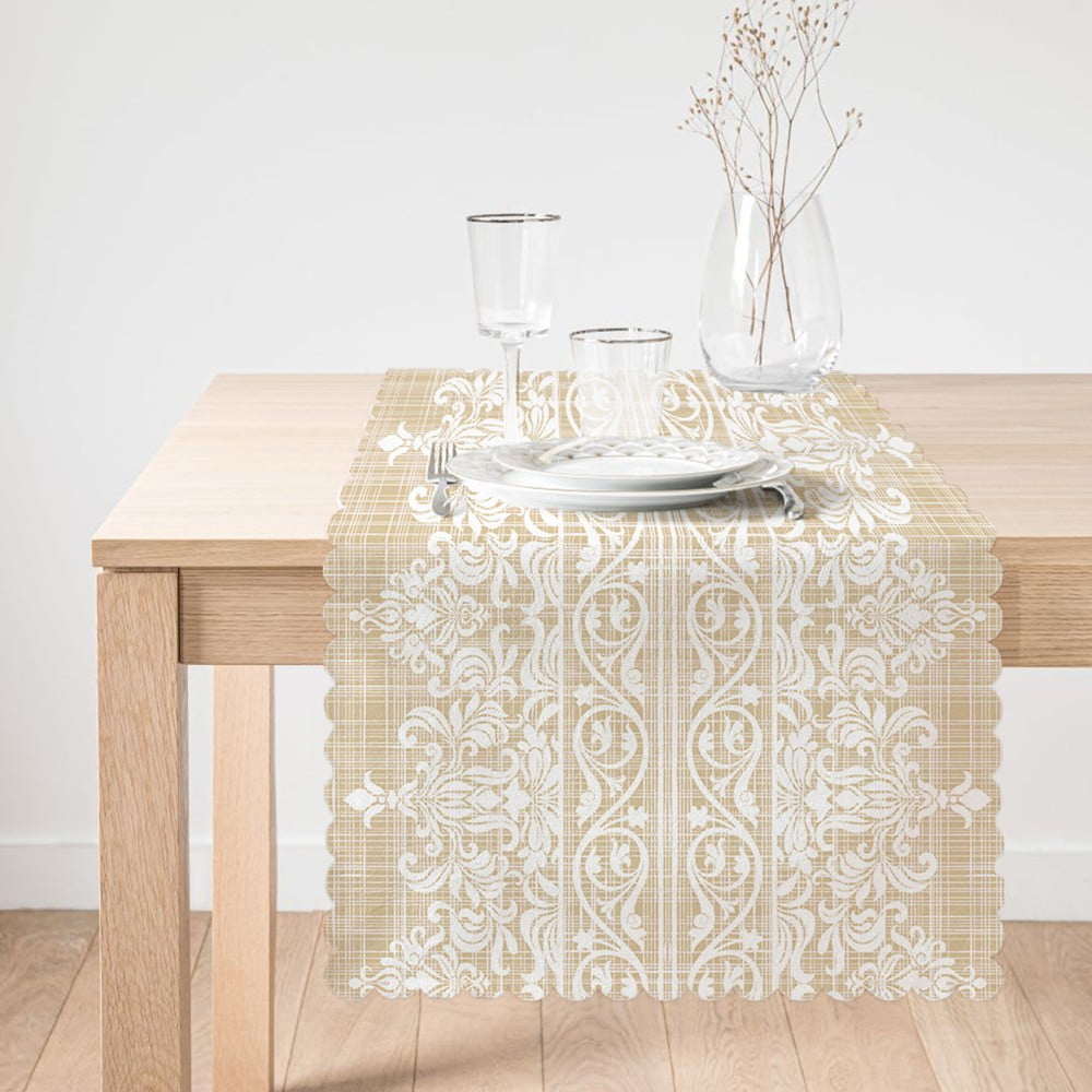 E-shop Behúň na stôl Minimalist Cushion Covers Beige Ethnic, 45 x 140 cm