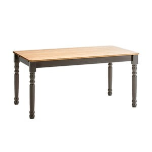Sivý jedálenský stôl z masívneho borovicového dreva Marckeric Iryna, 150 x 85 cm