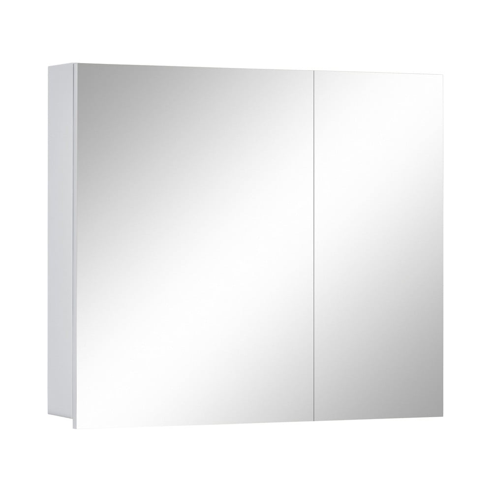 E-shop Biela nástenná kúpeľňová skrinka so zrkadlom Støraa Wisla, 80 x 70 cm