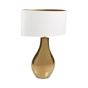 Biela stolová lampa so základňou v zlatej farbe Santiago Pons Pam Ceri