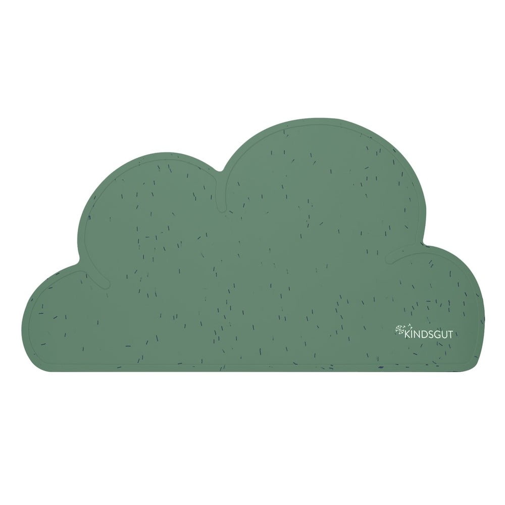 E-shop Tmavozelené silikónové prestieranie Kindsgut Cloud, 49 x 27 cm
