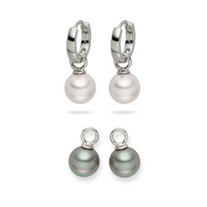 Sada 2 perlových náušníc Nova Pearls Copenhagen Catherine White/Silver