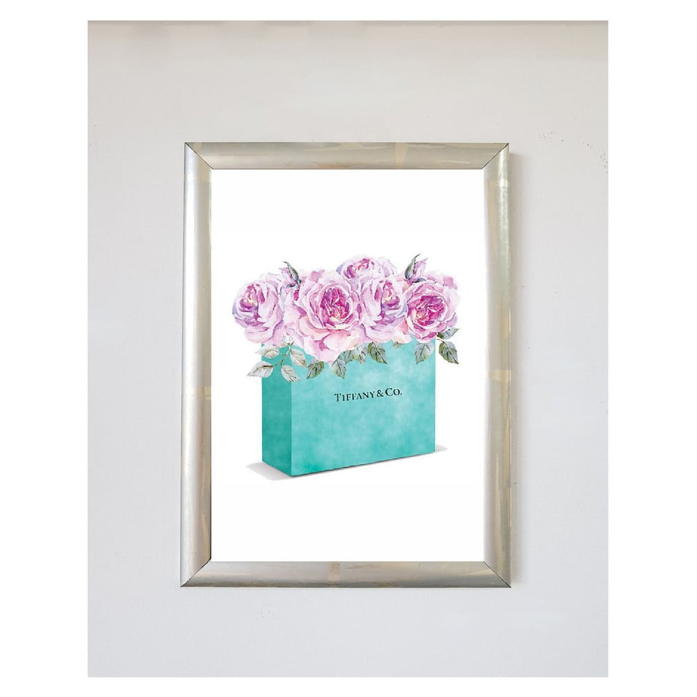 E-shop Plagát 20x30 cm Blue Pink Flower - Piacenza Art