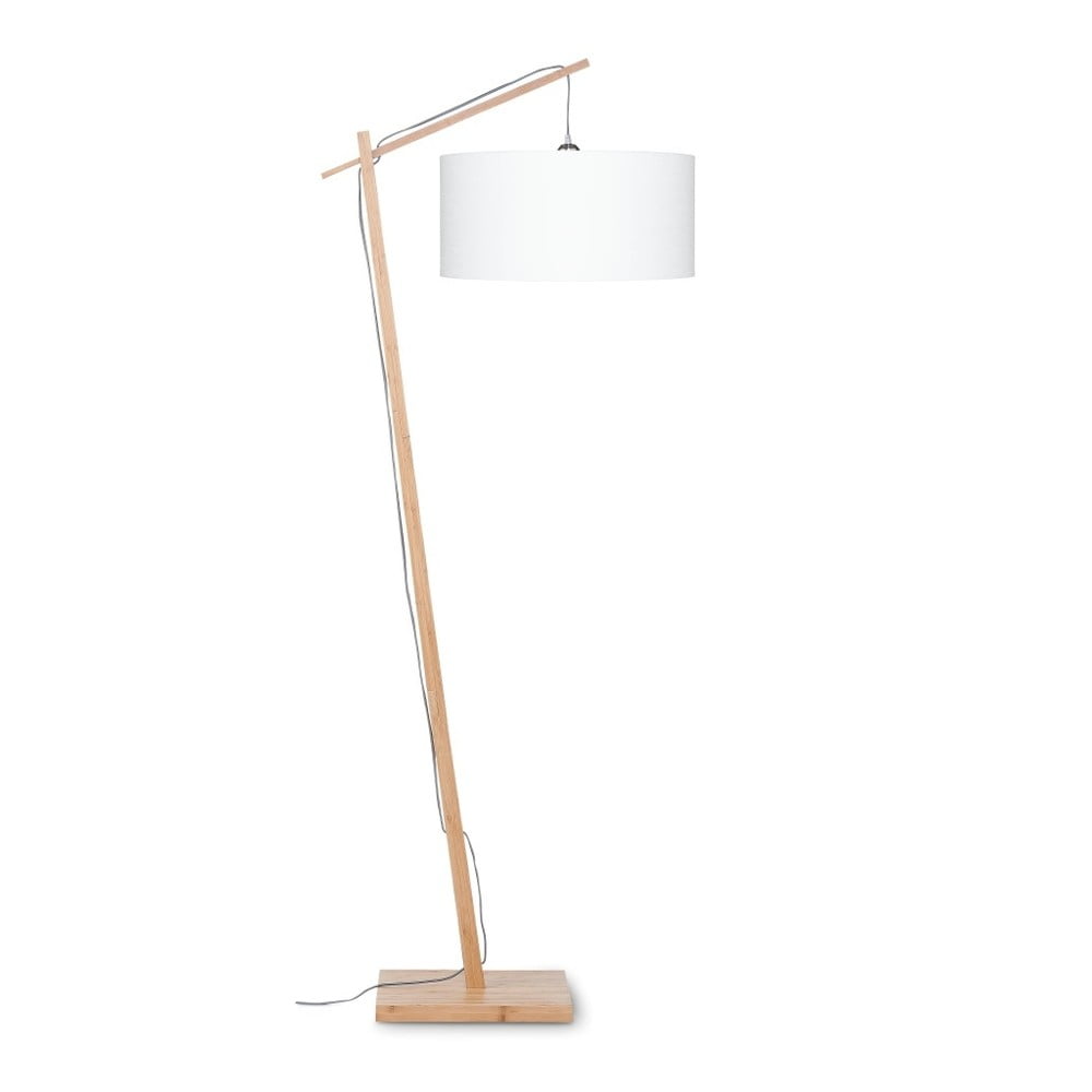 E-shop Stojacia lampa s bielym tienidlom a konštrukciou z bambusu Good&Mojo Andes