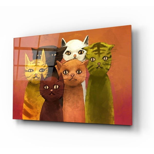 Sklenený obraz Insigne Cartoon Cats, 72 x 46 cm