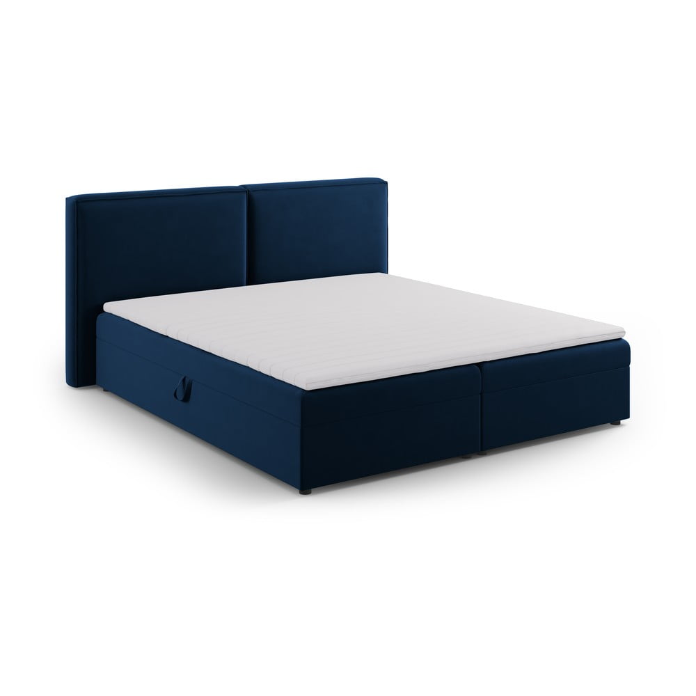 Tmavomodrá boxspring posteľ s úložným priestorom 160x200 cm Arendal – Cosmopolitan Design