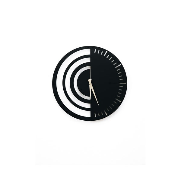 Kovové nástenné hodiny Black, 50 × 50 cm