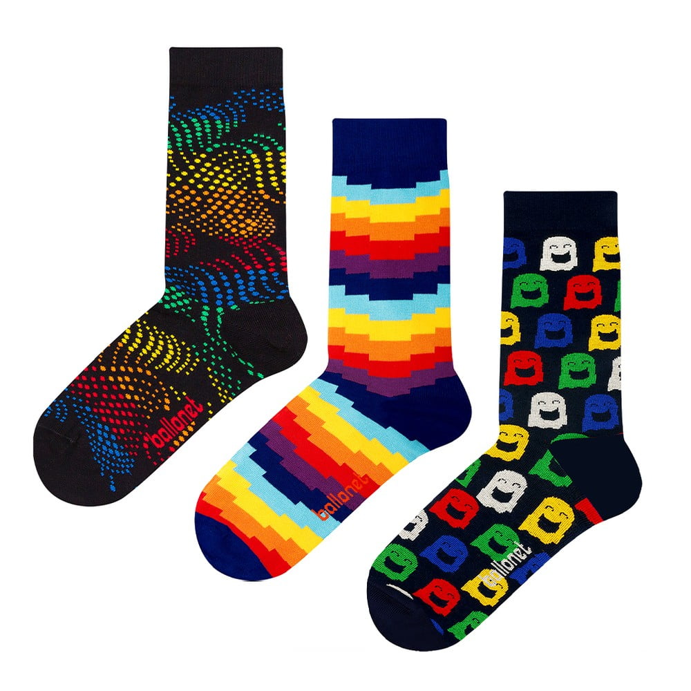 E-shop Set 3 párov ponožiek Ballonet Socks Ghost v darčekovom balení, veľkosť 36 - 40