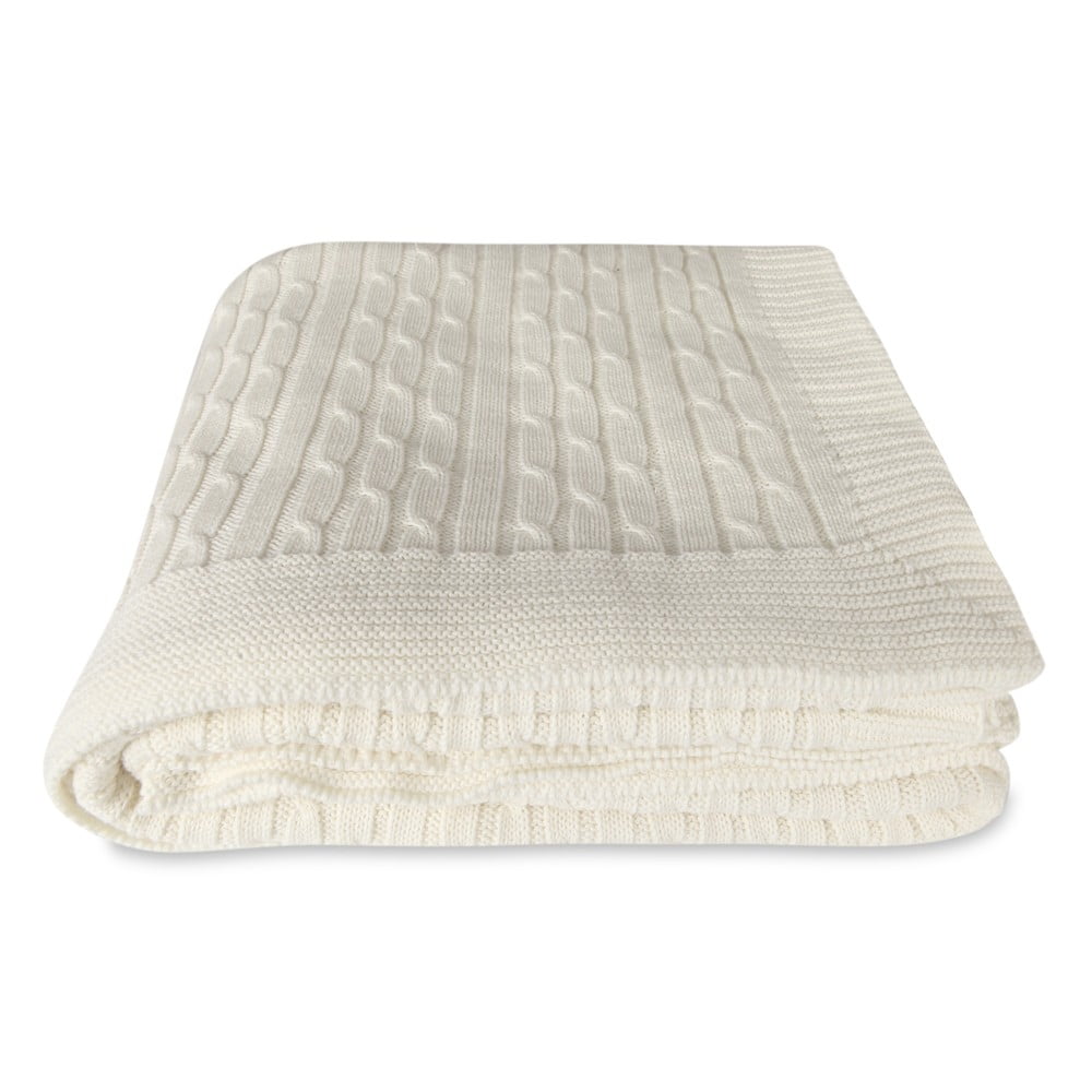 E-shop Biela bavlnená deka Homemania Decor Softy, 130 x 170 cm