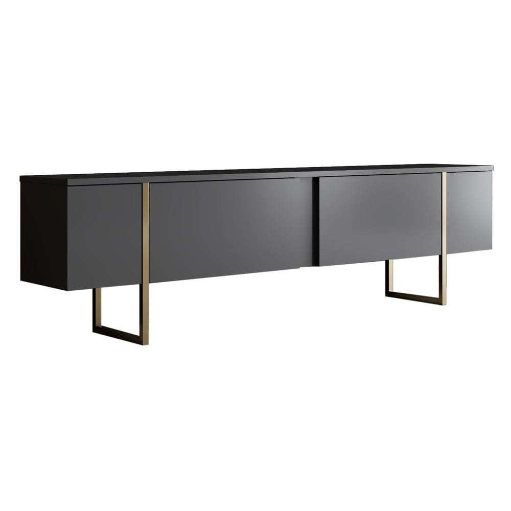 Antracitový TV stolík 180x30 cm Luxe – Kalune Design