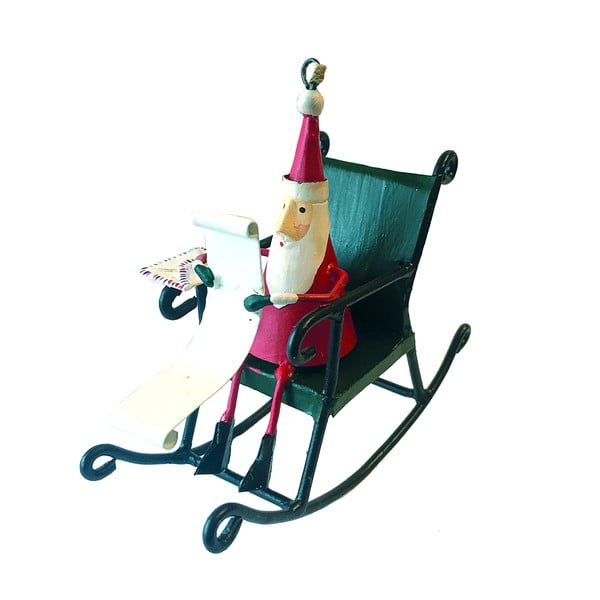 Vianočná závesná ozdoba G-Bork Santa in Rocking Chair