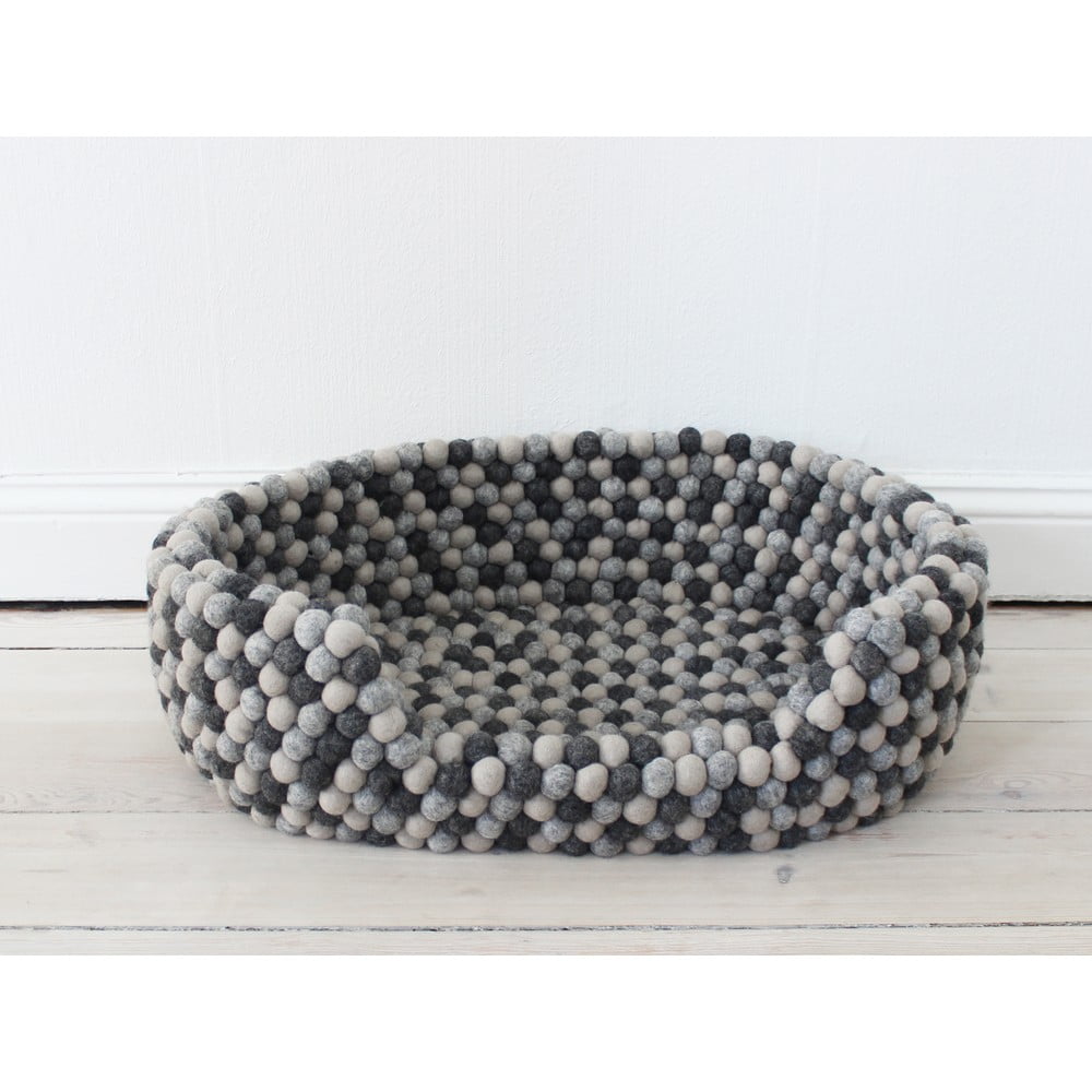 Obrázok Tmavosivý guľôčkový vlnený pelech pre domáce zvieratá Wooldot Ball Pet Basket, 40 x 30 cm