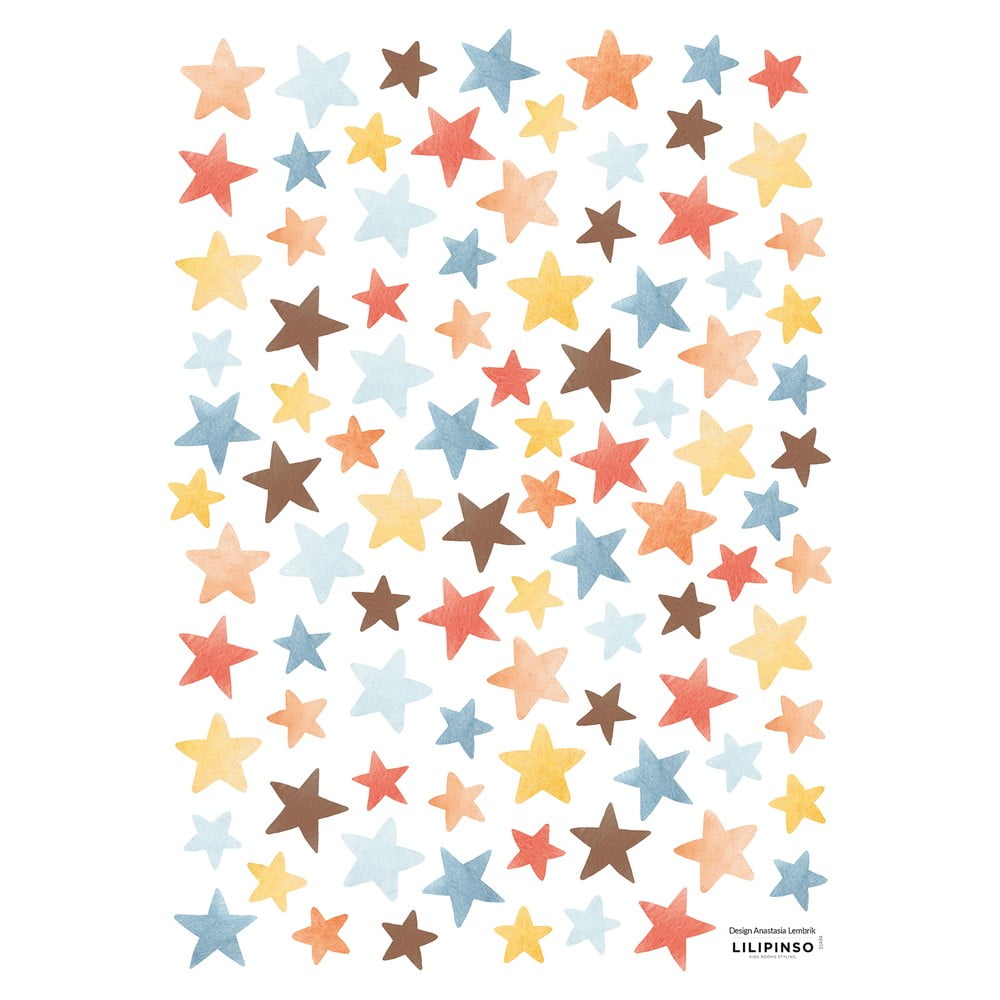 Súprava detských samolepiek 93 ks 30x42 cm Colorful Stars – Lilipinso