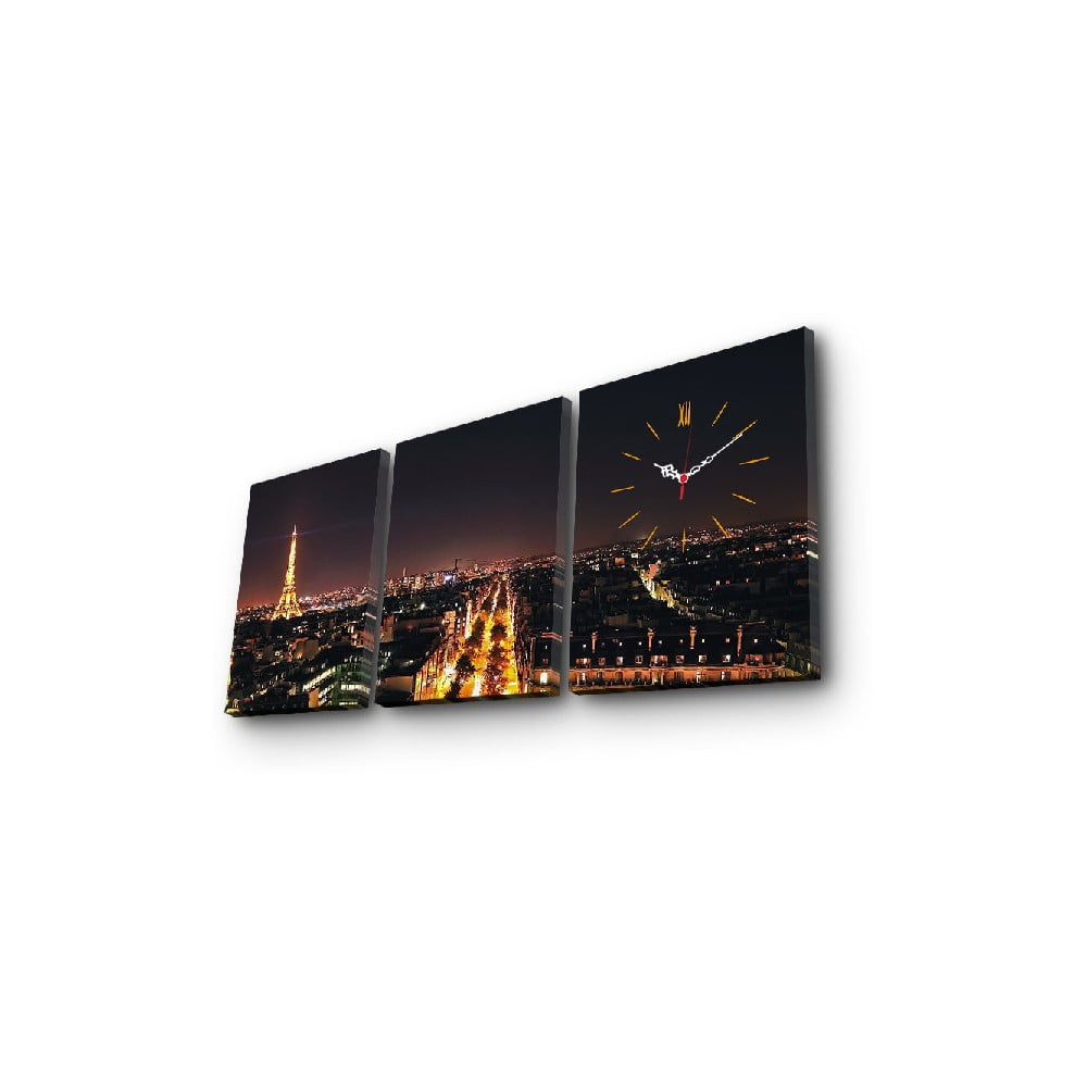 E-shop Nástenné obrazové hodiny Paríž, 96 × 40 cm