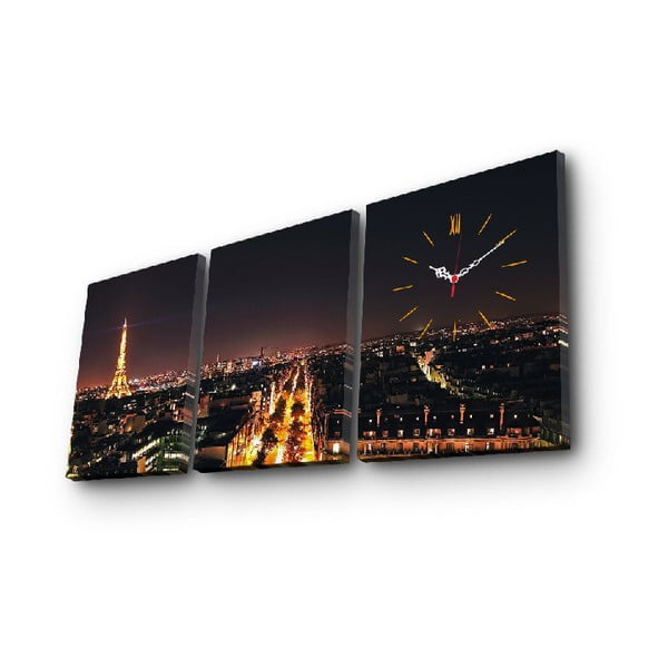 Nástenné obrazové hodiny Paríž, 96 × 40 cm