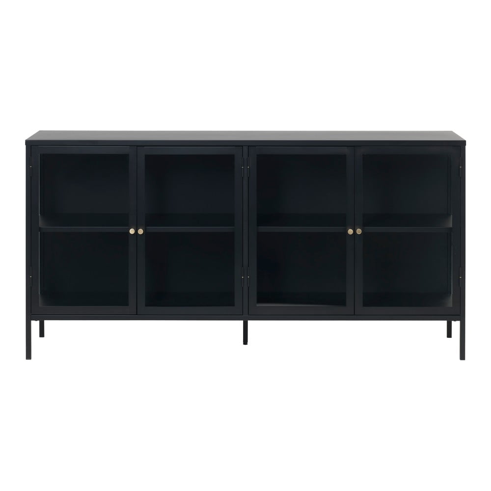 E-shop Čierna vitrína Unique Furniture Carmel, dĺžka 170 cm
