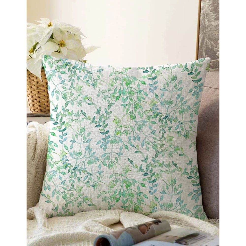 E-shop Béžovo-zelená obliečka na vankúš s prímesou bavlny Minimalist Cushion Covers Twiggy, 55 x 55 cm