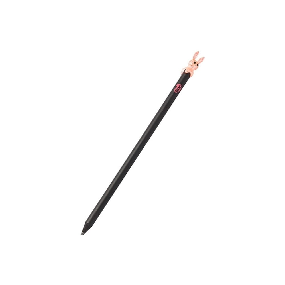 Čierna ceruzka s ozdobou v tvare zajačika TINC