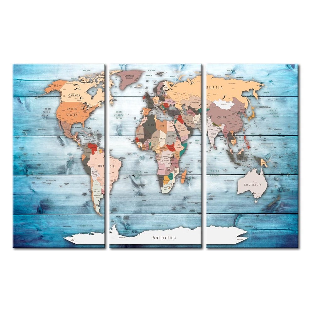 Nástenka s mapou sveta Bimago Sapphire Travels 120 × 80 cm