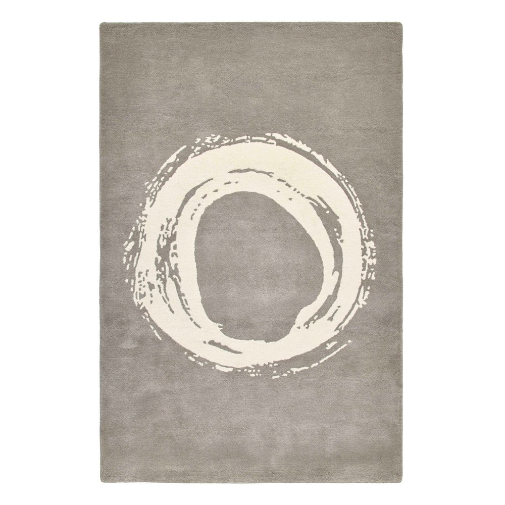 E-shop Sivý vlnený koberec Think Rugs Elements Circle, 120 x 170 cm