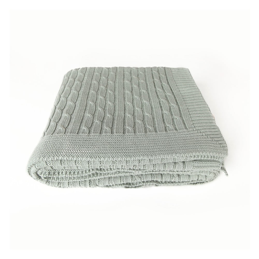 E-shop Svetlozelená bavlnená deka Homemania Decor Softy, 130 x 170 cm