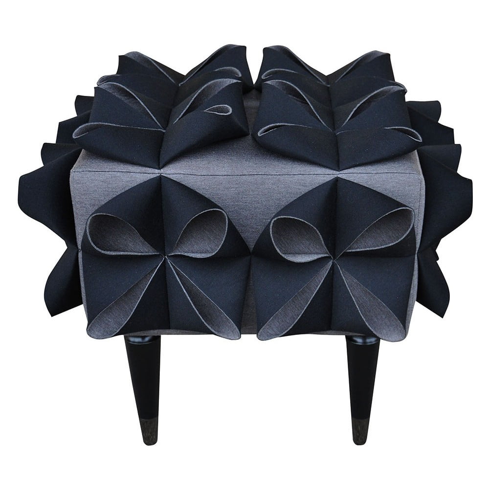 Taburetka Origami, čierna