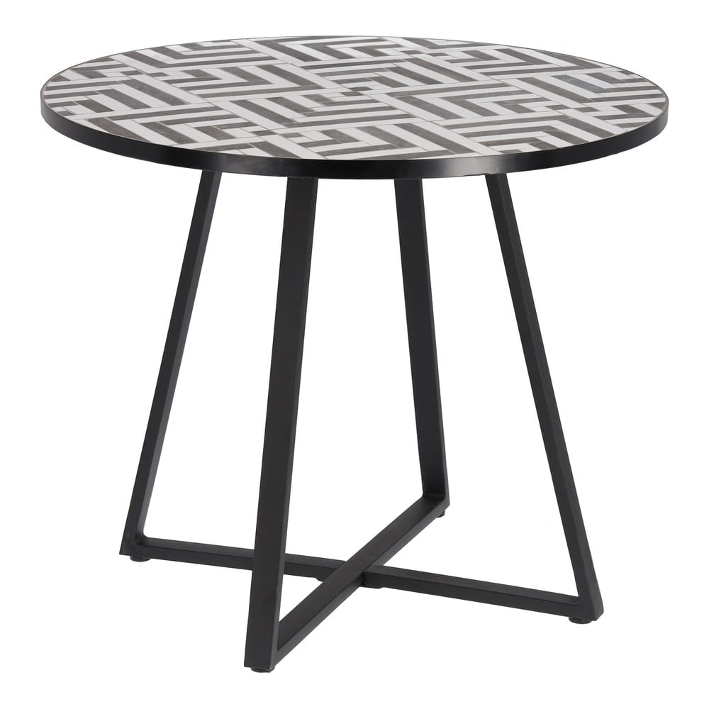E-shop Záhradný jedálenský stôl s keramickou doskou Kave Home Tella, ⌀ 90 cm