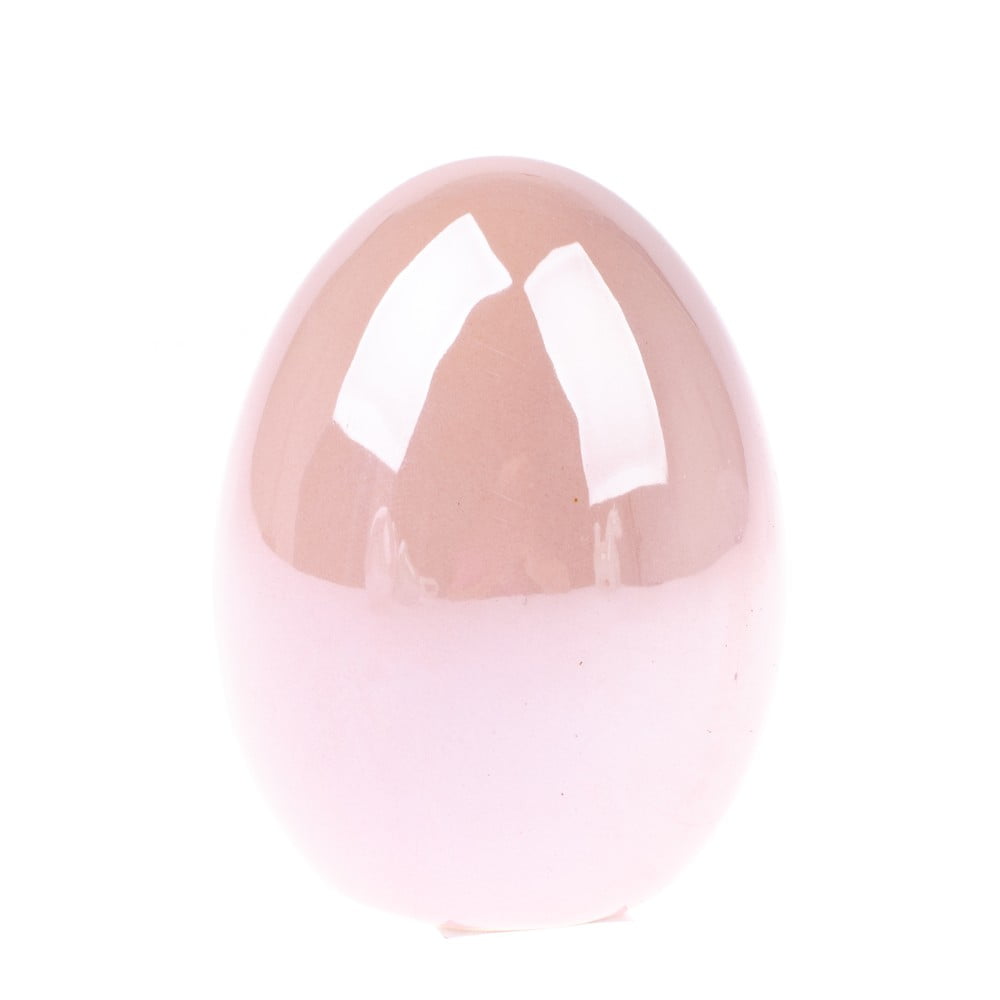 E-shop Ružová keramická dekorácia Dakls Easter Egg, výška 8 cm