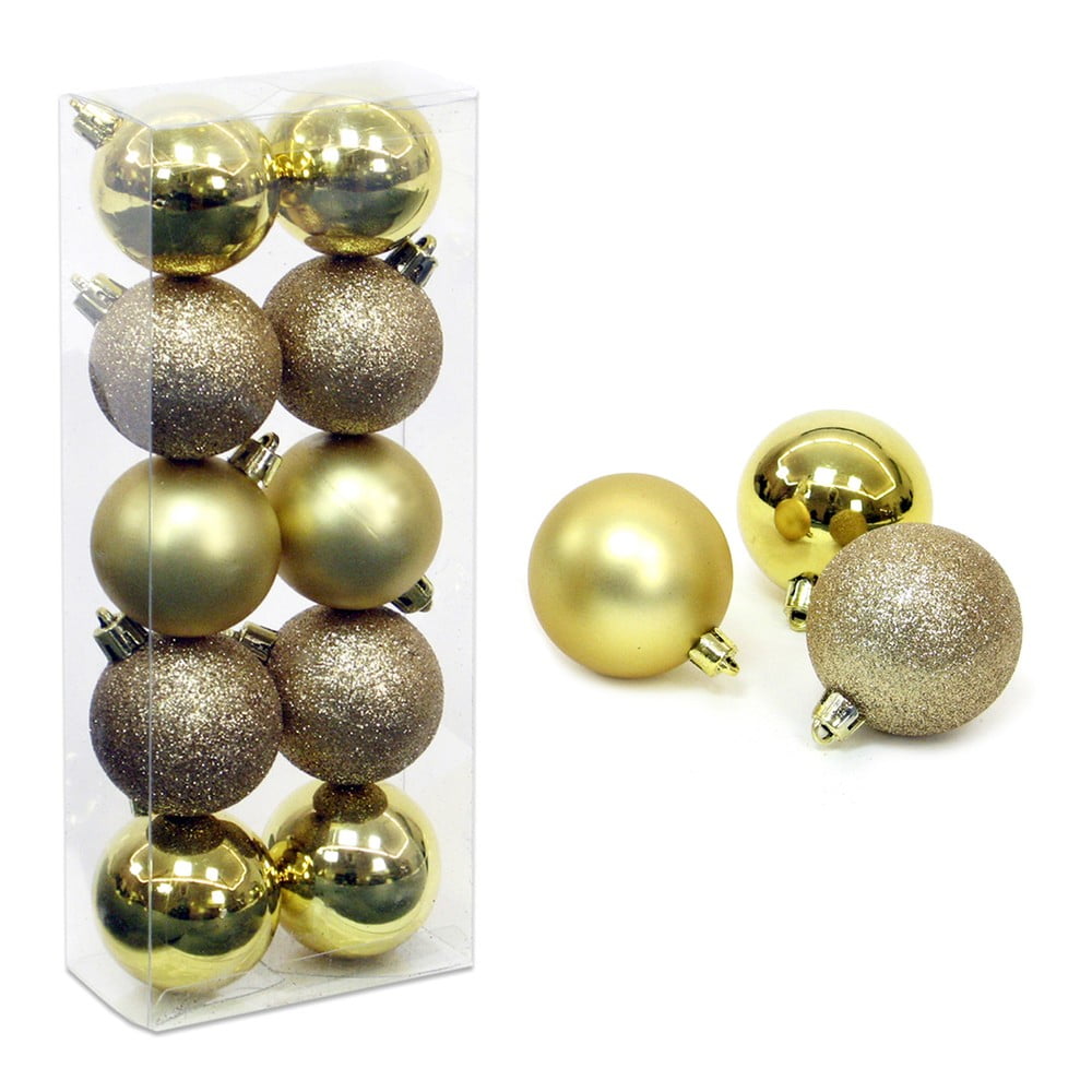 E-shop Zlaté vianočné ozdoby v súprave 10 ks Casa Selección Navidad, ø 5 cm