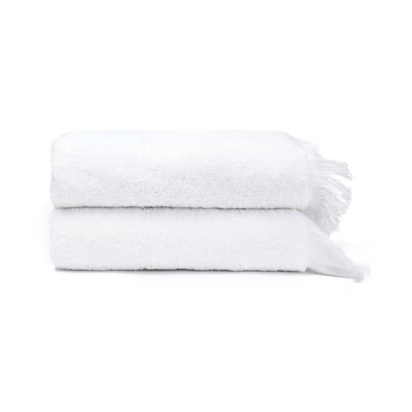Súprava 2 bielych uterákov zo 100 % bavlny Bonami, 50 × 90 cm