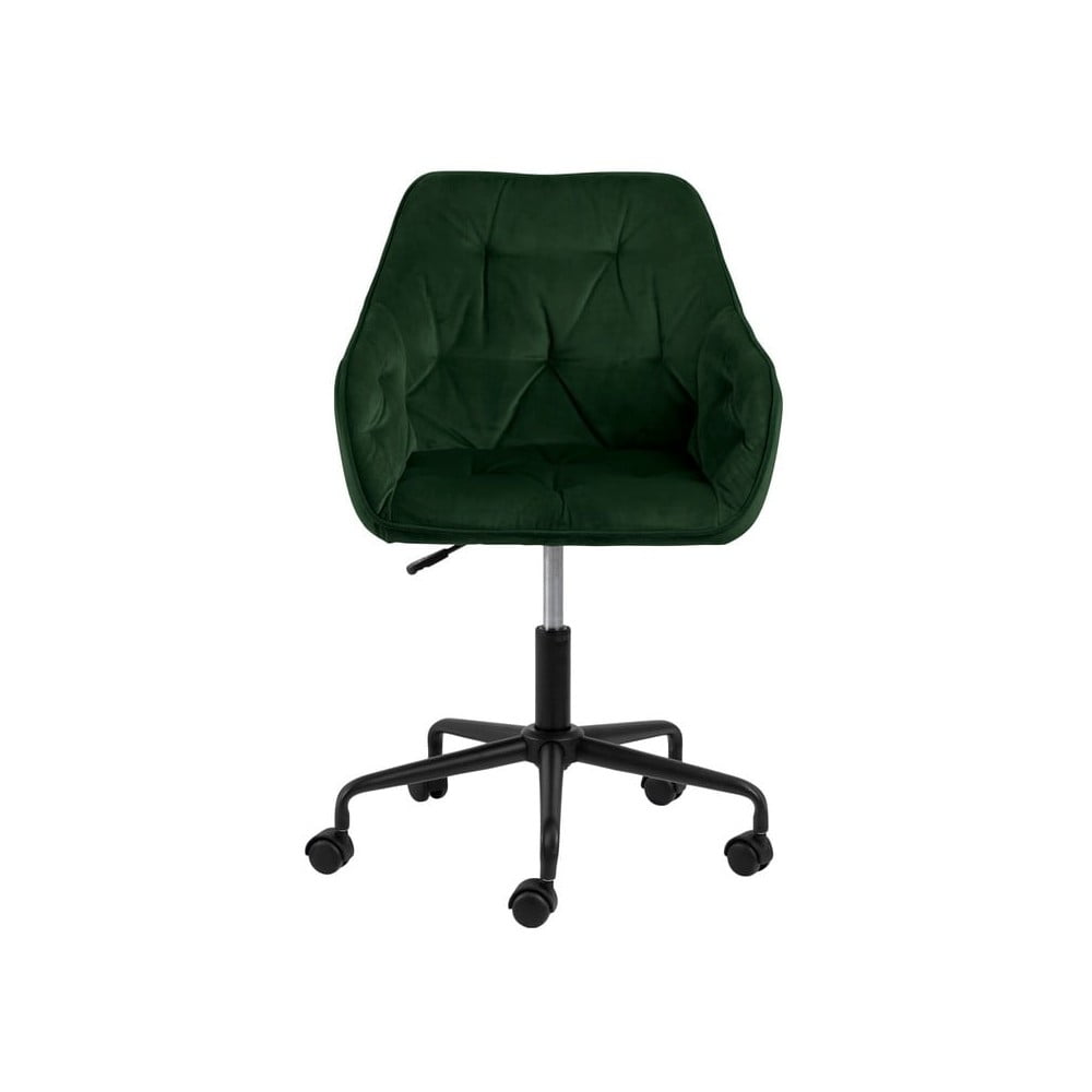 E-shop Zelená kancelárska stolička so zamatovým povrchom Actona Brooke