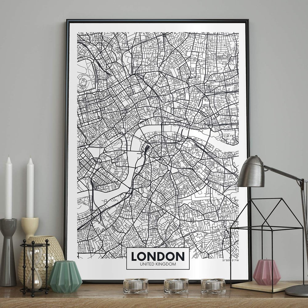 Obrázok Nástenný obraz MAP/LONDON, 70 x 100 cm