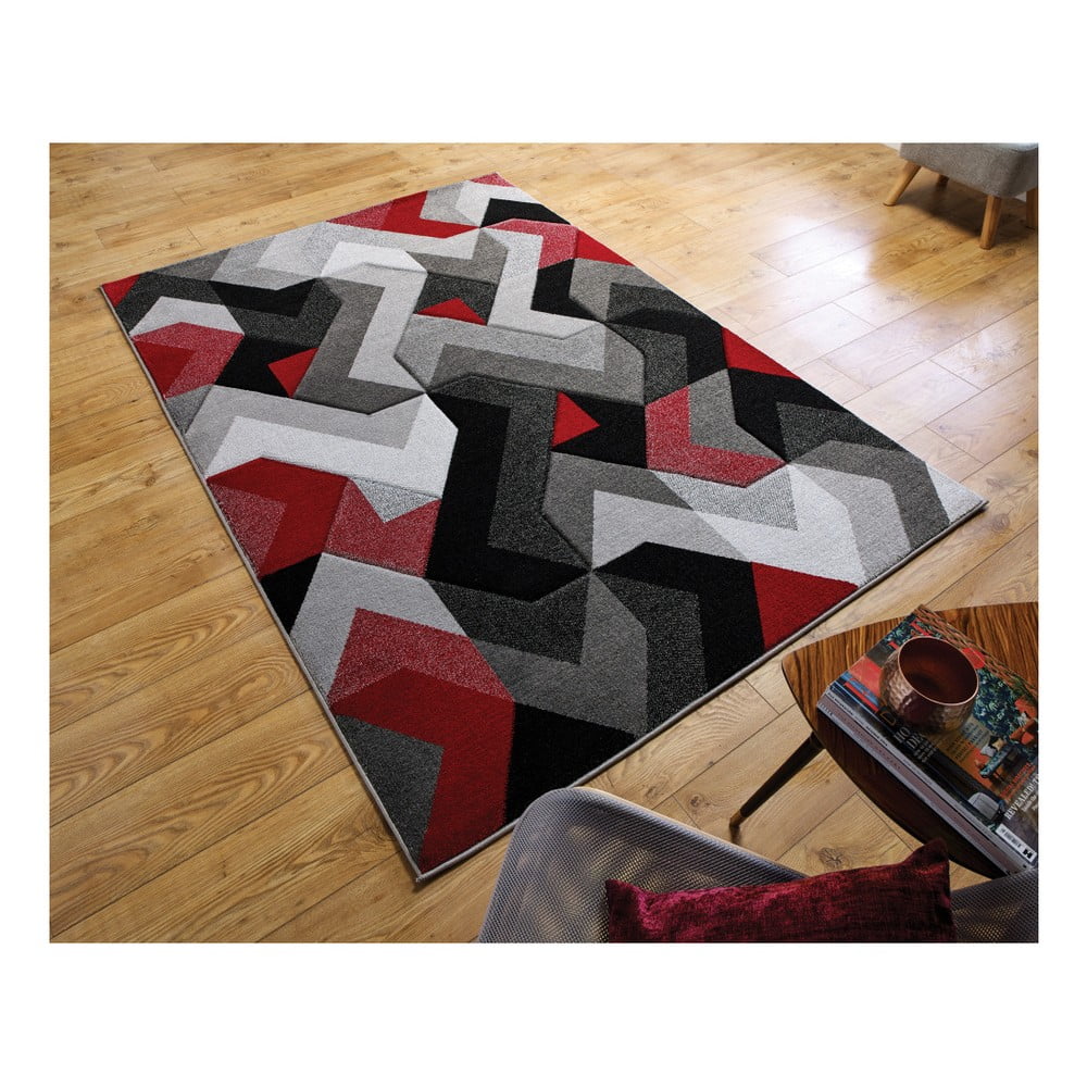 Obrázok Koberec Flair Rugs Aurora Grey Red, 160 × 230 cm